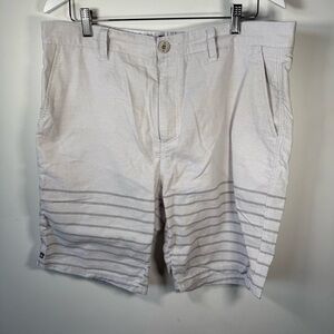 Micros Men’s Shorts Size 36 Gray Striped Casual Chino Cotton Blend